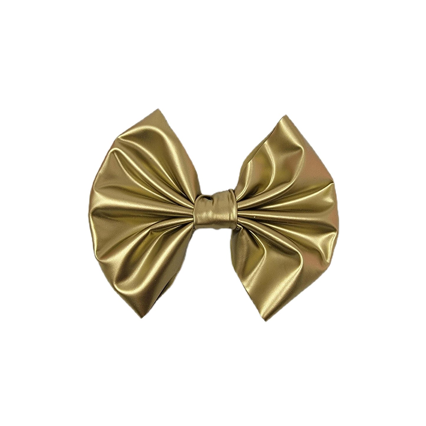 Gold Pleather Fabric Bow