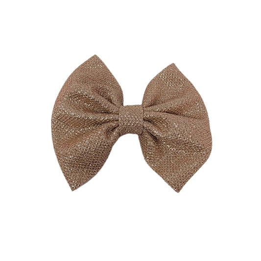 Rose Gold Sparkle Fabric Bow