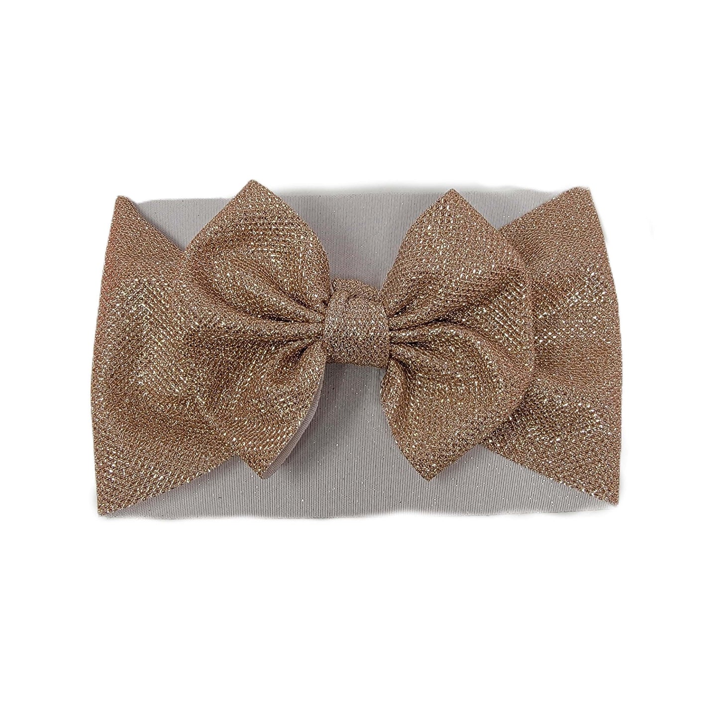 Rose Gold Sparkle Fabric Bow Headwrap