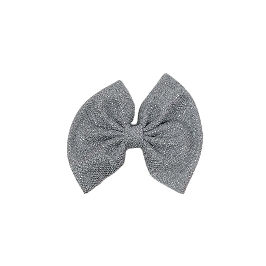 Silver Sparkle Fabric Bow