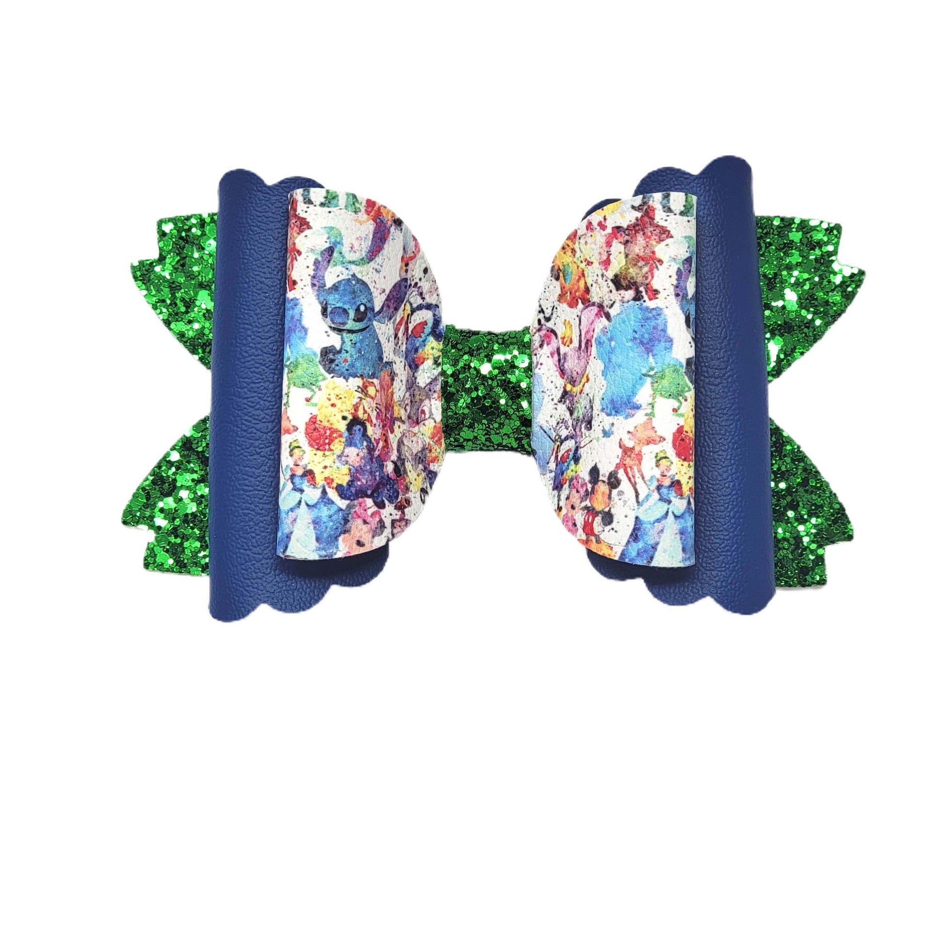 Watercolor Characters Double Scalloped Daisy Bow 6" 