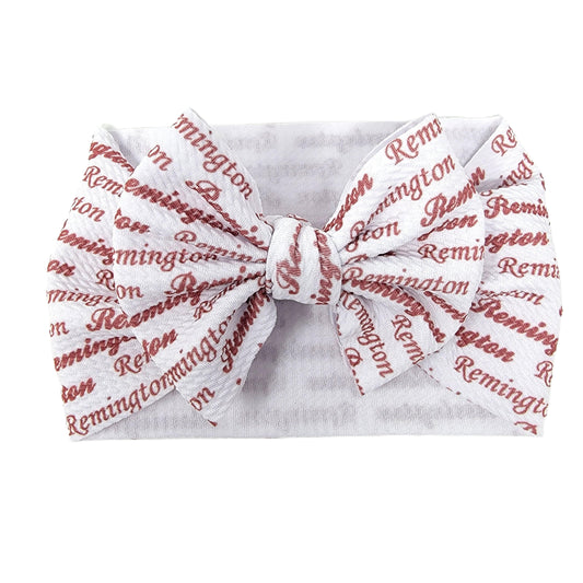 Personalized Name Fabric Bow Headwrap 5"