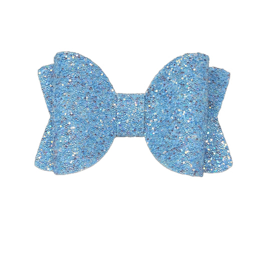 Blue Beaded Glitter Chloe Bow 3.5" 