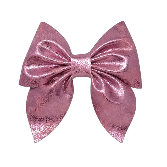 Antique Metallic Pink Sailor Bow 5" 