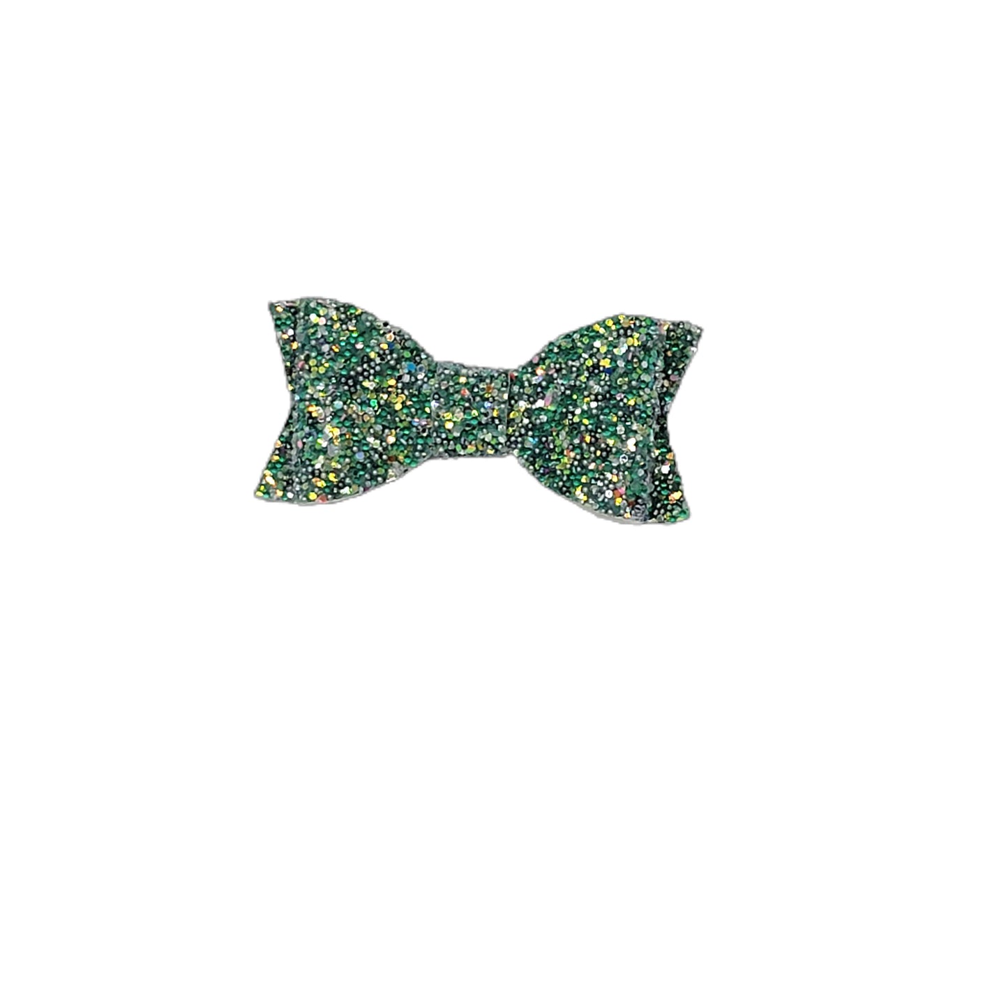 Green Beaded Glitter Claire Bow (pair) 2.75"