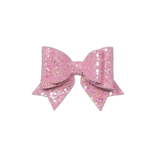 Pink Glitter Double Classic Bow 4" 