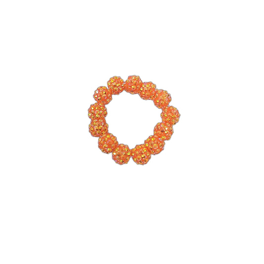 Orange Rhinestone Chunky Beaded Bracelet   