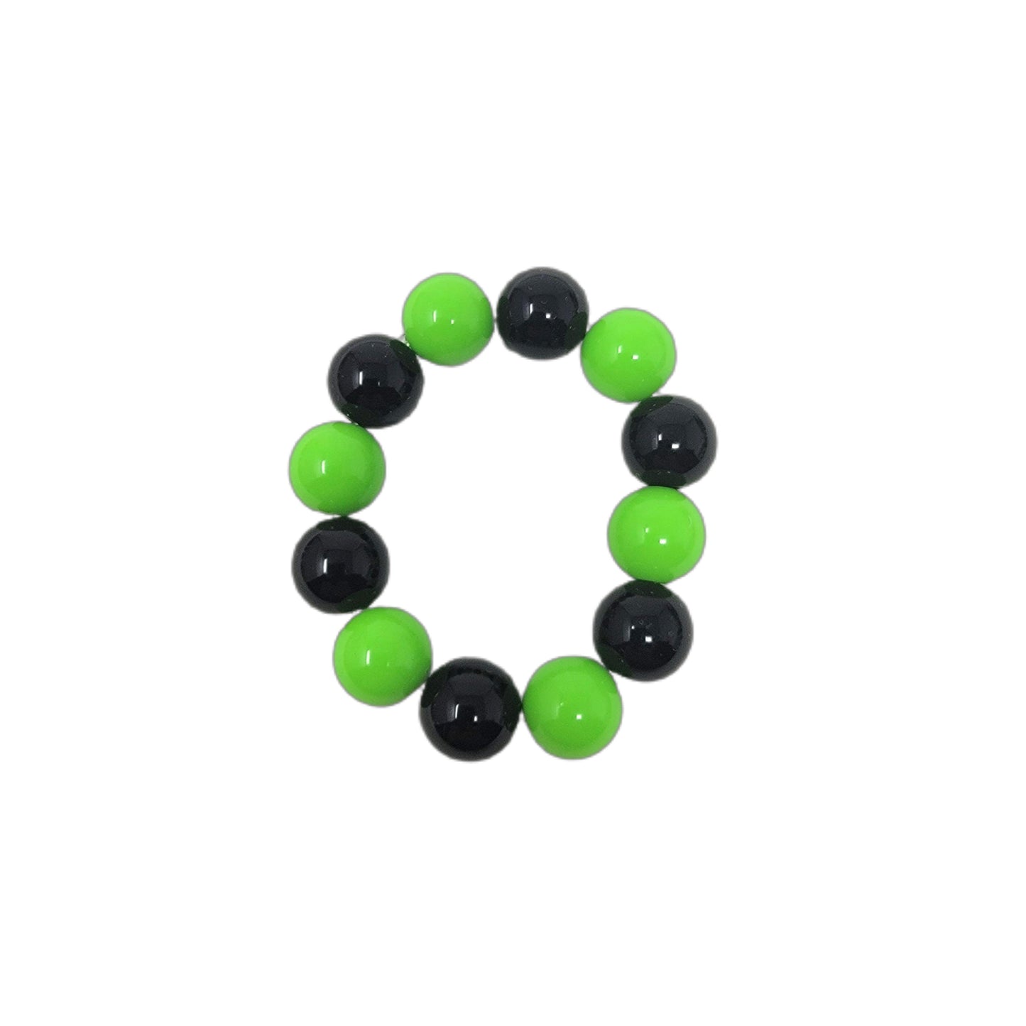 Black & Green Chunky Beaded Bracelet   