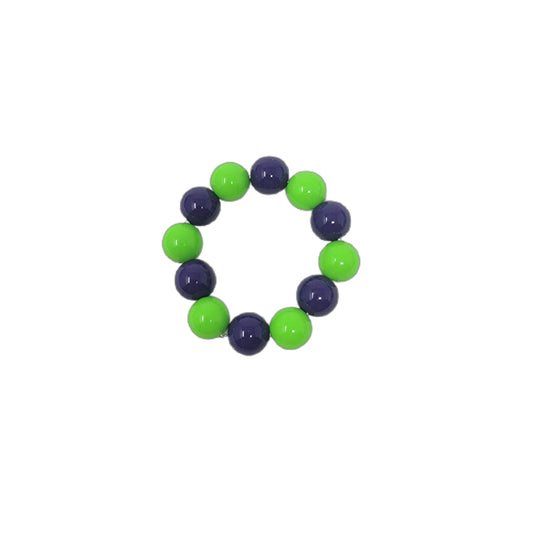 Lime & Purple Chunky Beaded Bracelet   