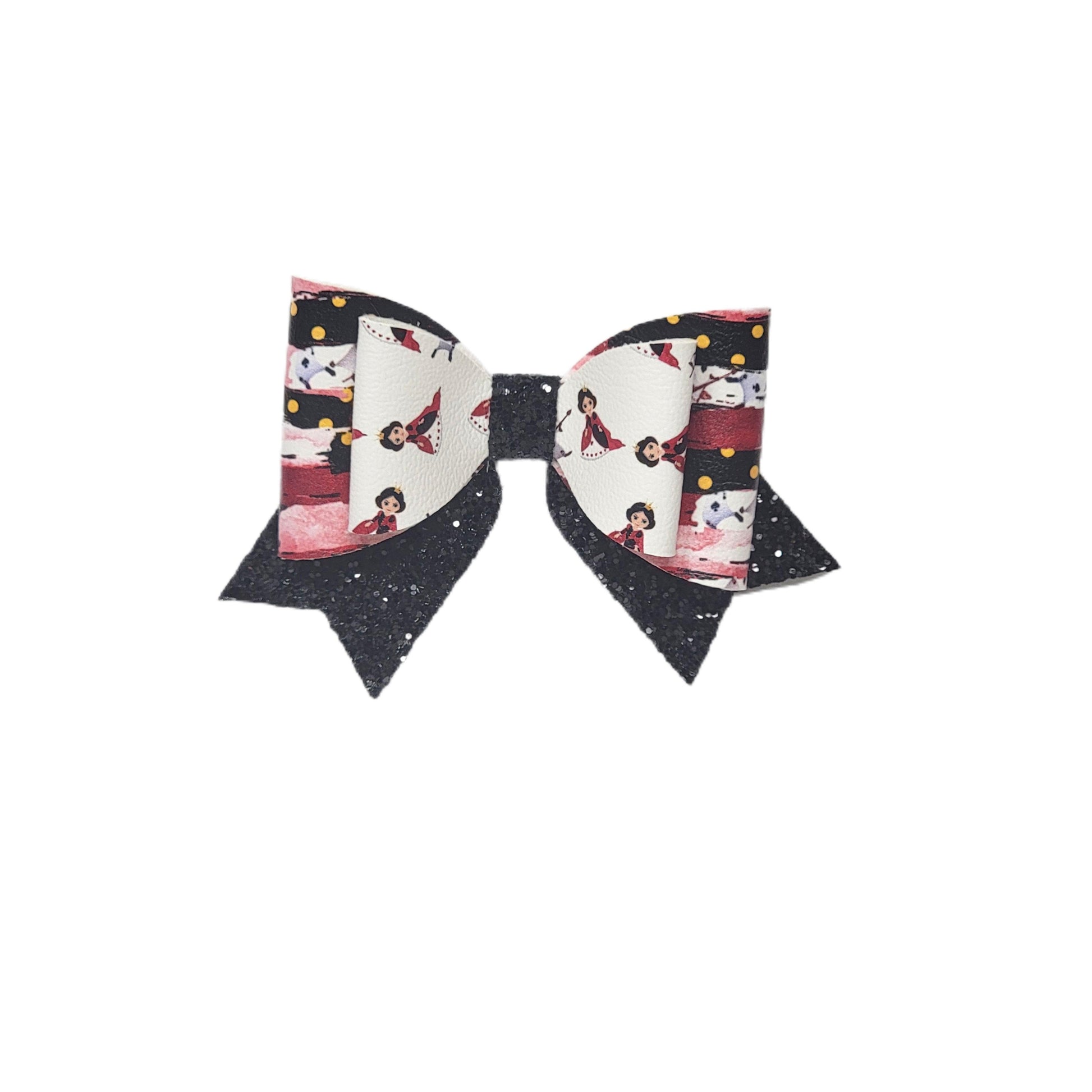 Queen of Hearts Villain Double Classic Bow 3" 