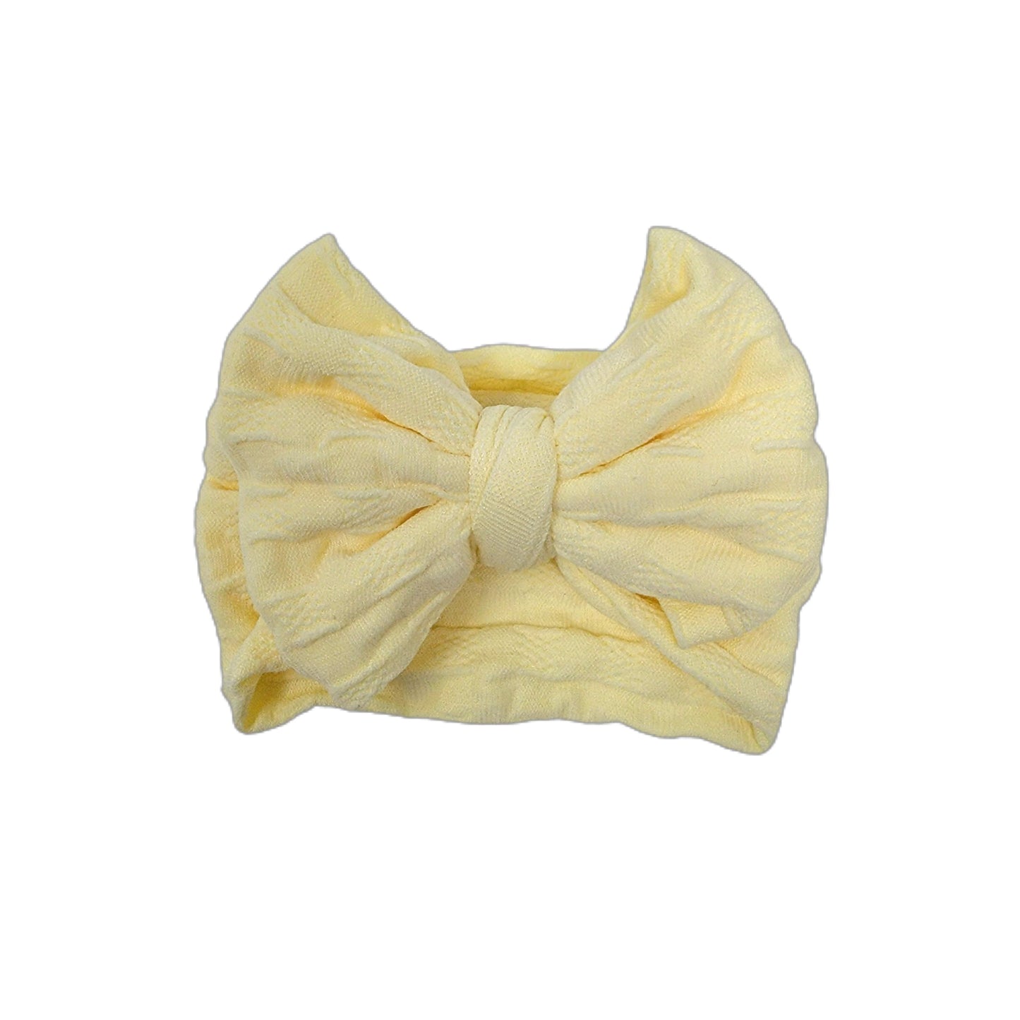 Pale Yellow Woven Knit Fabric Headwrap 4" 