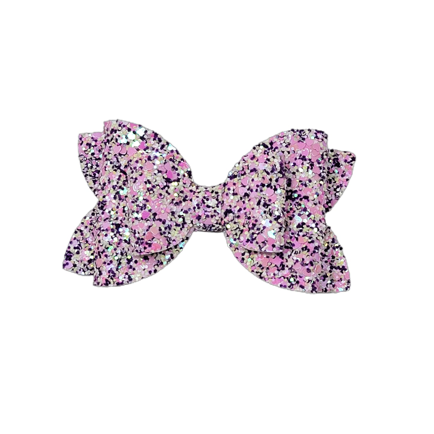 Pink & Purple Glitter Double Diva Bow 4" 