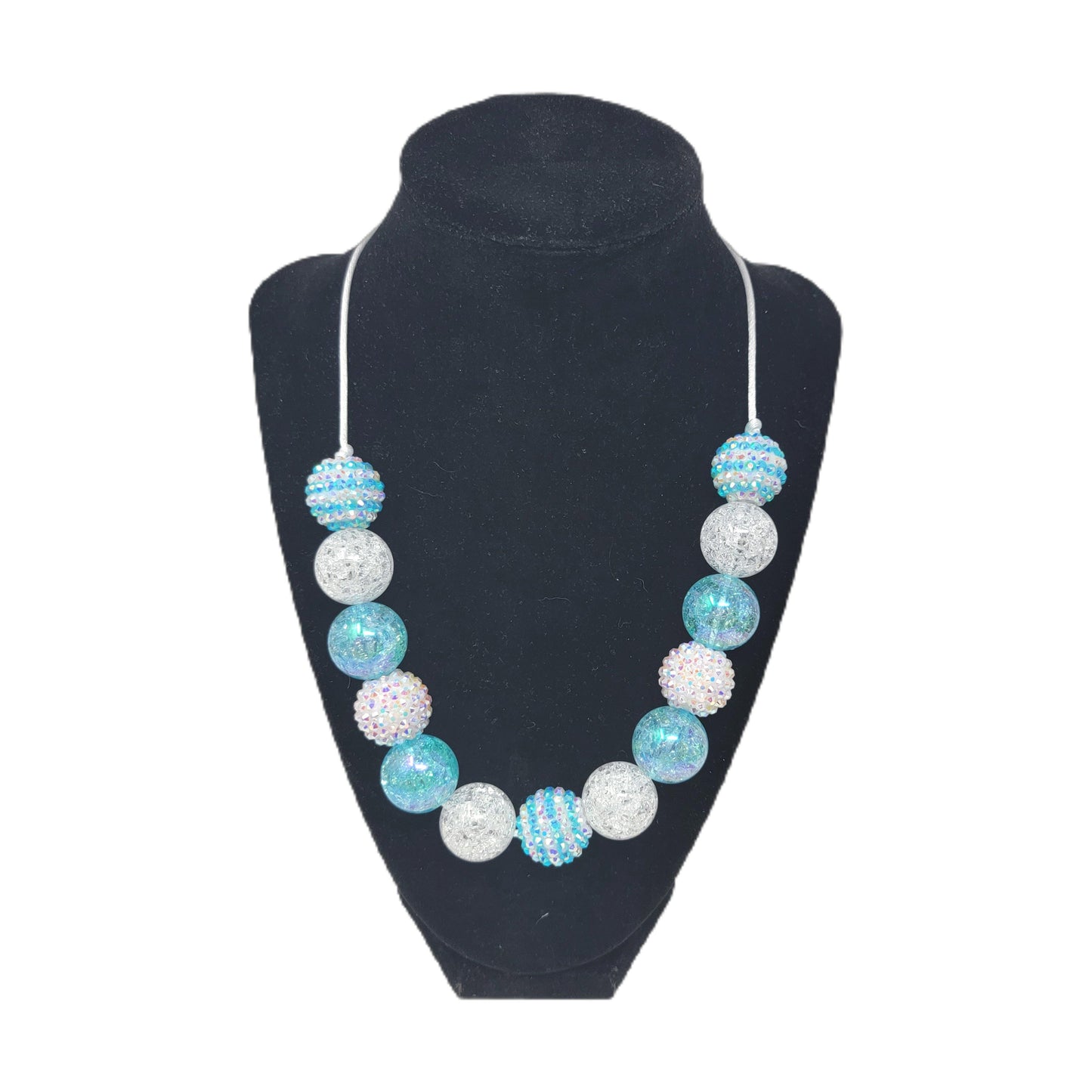 Blue & White Bubblegum Necklace  