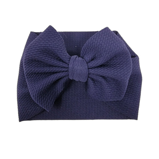 Navy Fabric Bow Headwrap