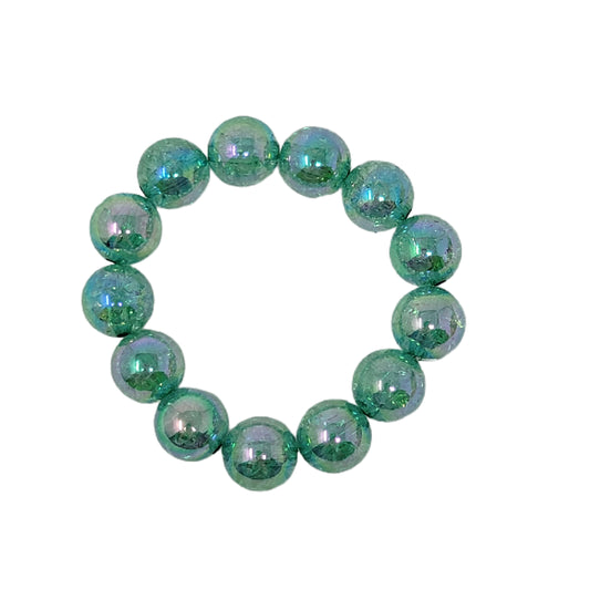 Turquoise Crackle Chunky Beaded Bracelet