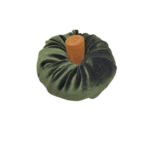 Velvet Fabric Pumpkin - Olive