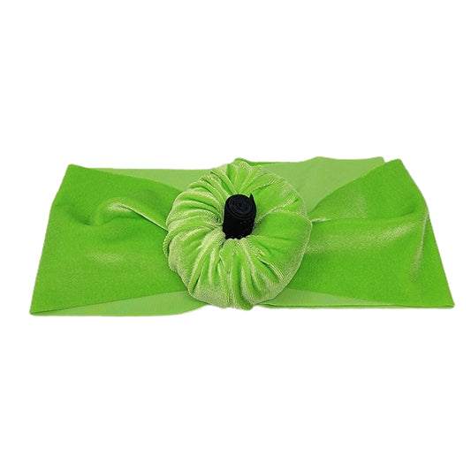 Fabric Pumpkin Headwrap - Lime