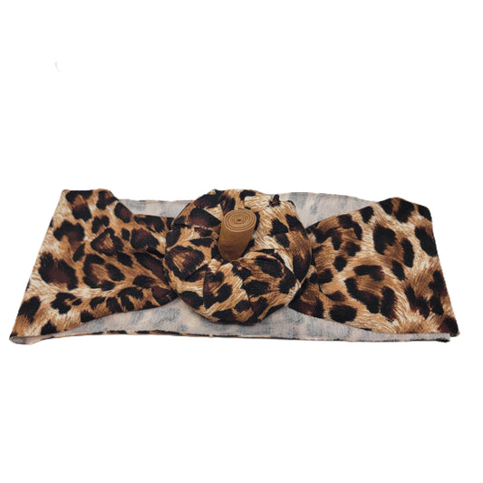 Fabric Pumpkin Headwrap - Leopard