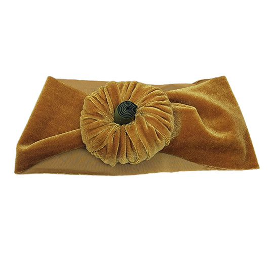 Fabric Pumpkin Headwrap - Mustard
