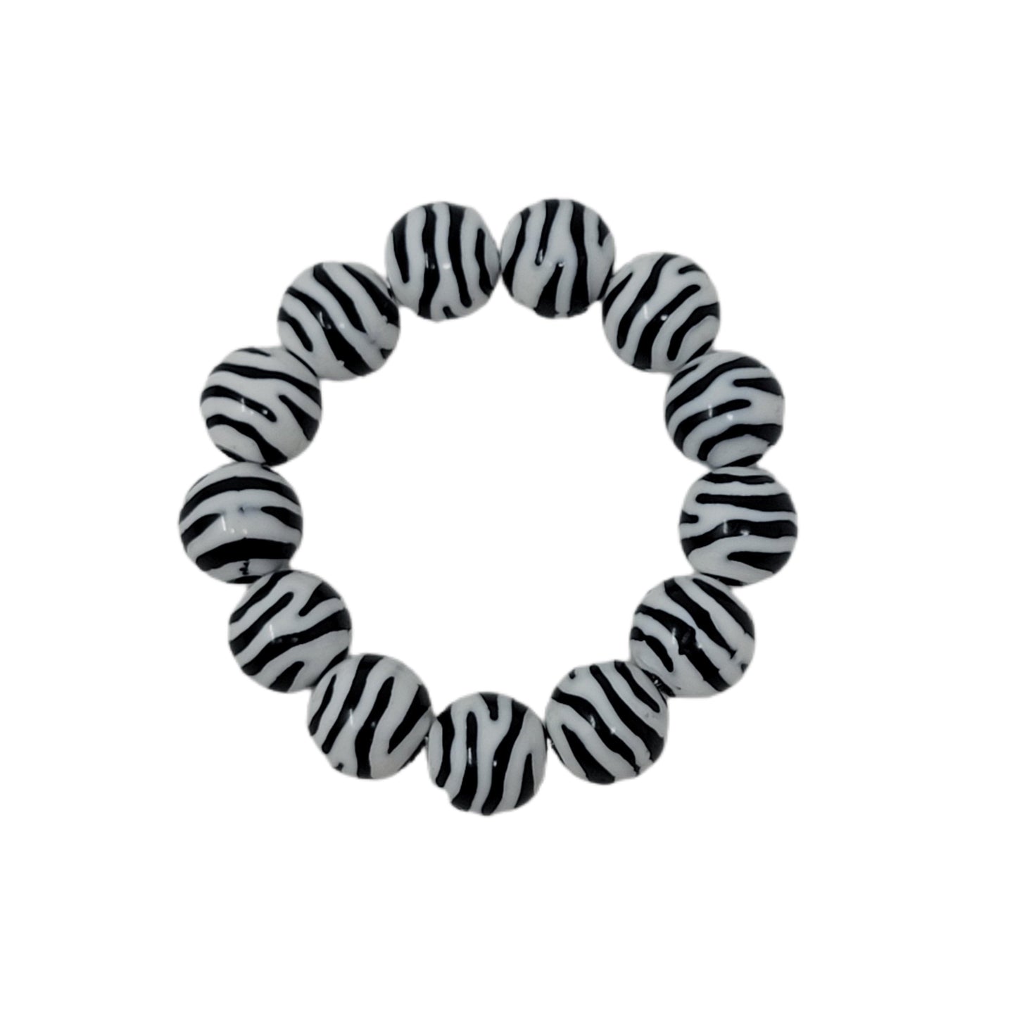 Zebra Chunky Beaded Bracelet