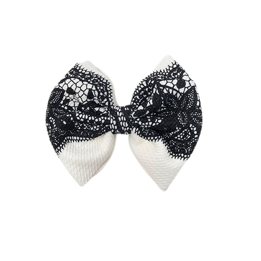 Fabric Bow - Black Lace