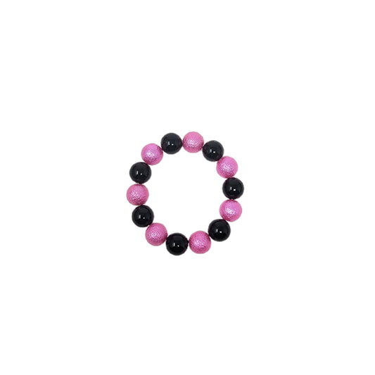 Black & Pink Chunky Beaded Bracelet