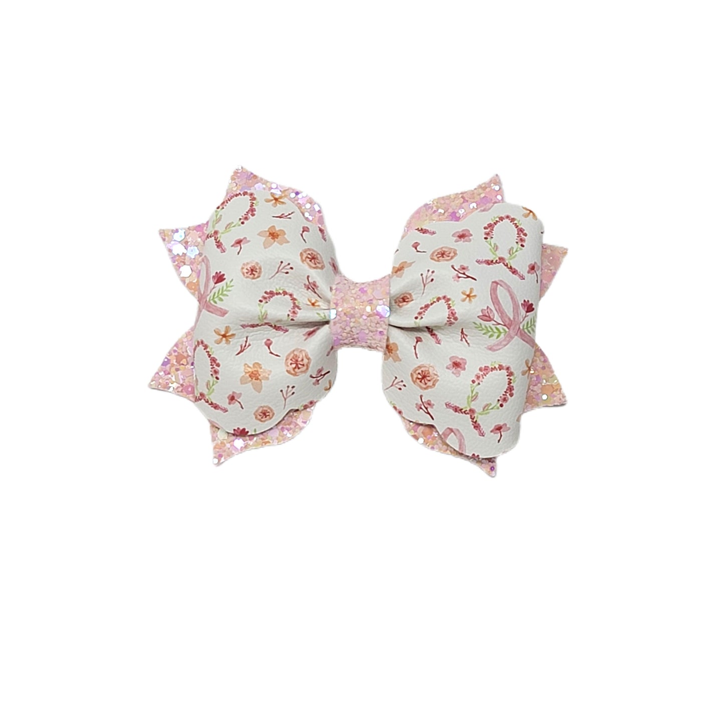Pink Ribbon Floral Pink Poppy Bow