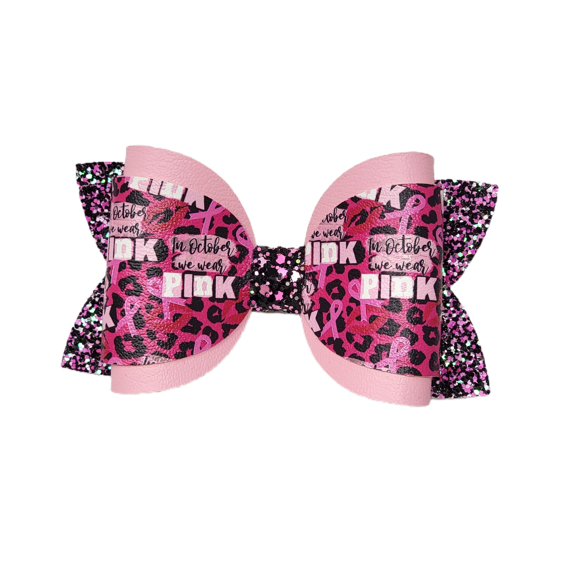 In October We Wear Pink Dressed-up Diva Bow 5"
