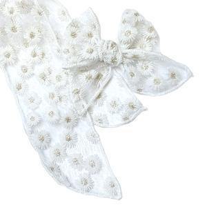  Hand-tied Embroidered Bow 4" 