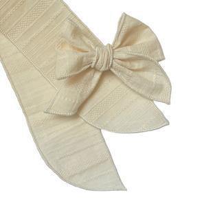 Khaki Hand-tied Linen Bow 4" 