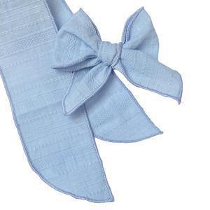 Blue Hand-tied Linen Bow 4" 
