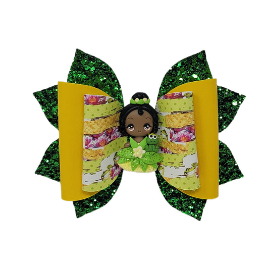 Frog Princess Double Diva Elegant Bow 5" with Frog Princess Clay