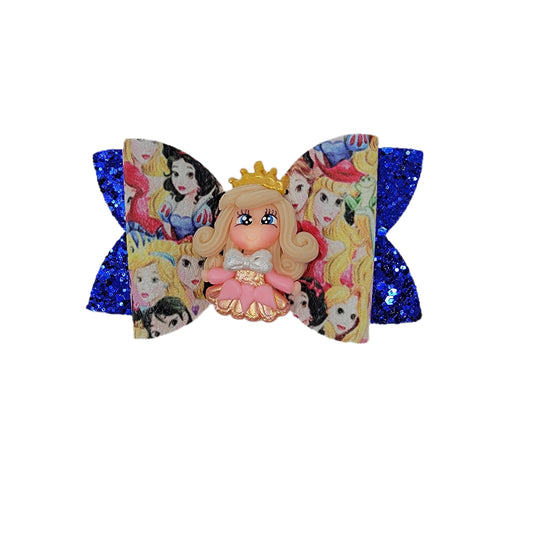 Princess Collage with Princess Clay Diva Bow 4" 