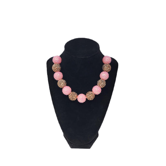 Pink Champagne & Rose Gold Bubblegum Necklace
