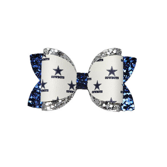 Cowboys Dressed-up Diva Bow 4" 