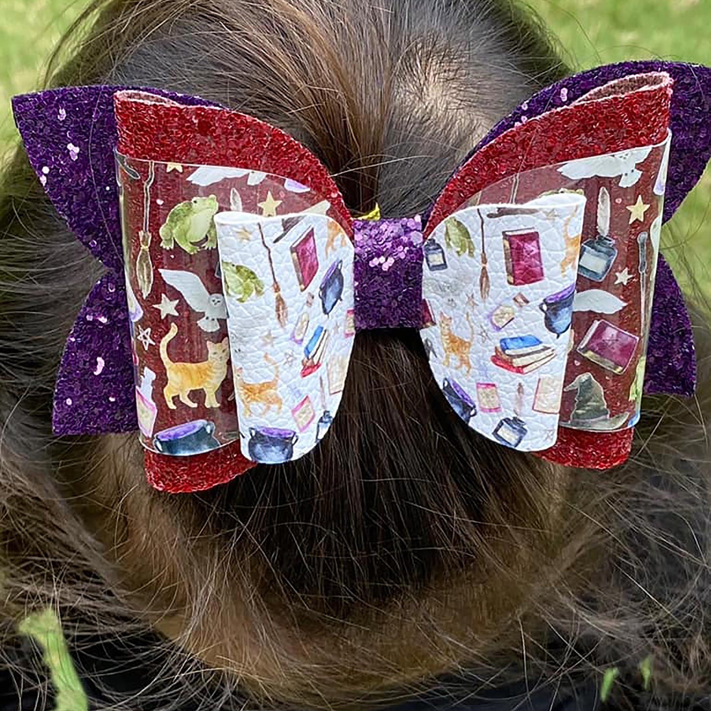 5" Magic School Dressed-up Double Diva Bow - Waterfall Wishes
