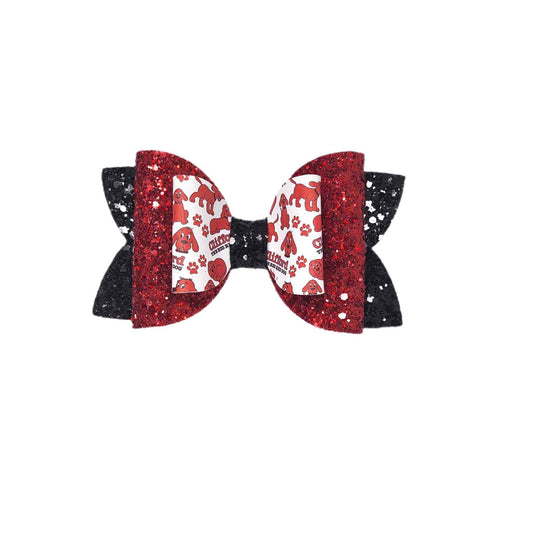 Large Red Dog Double Diva Bow 5"