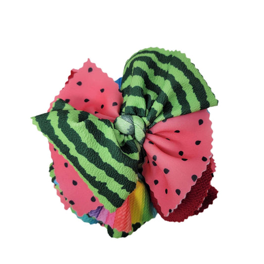 Cuckoo Melon Mixed Texture Sassy Fabric Bow Headwrap