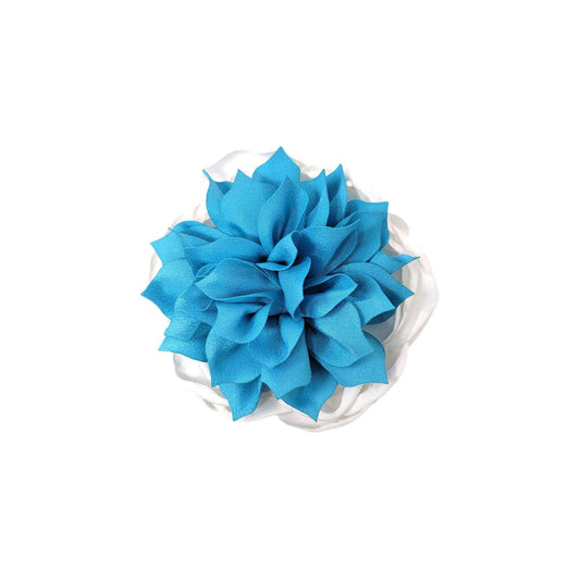 Turquoise & White Floral Clip