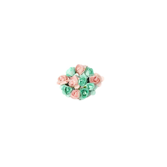 Pink & Mint Floral Clip