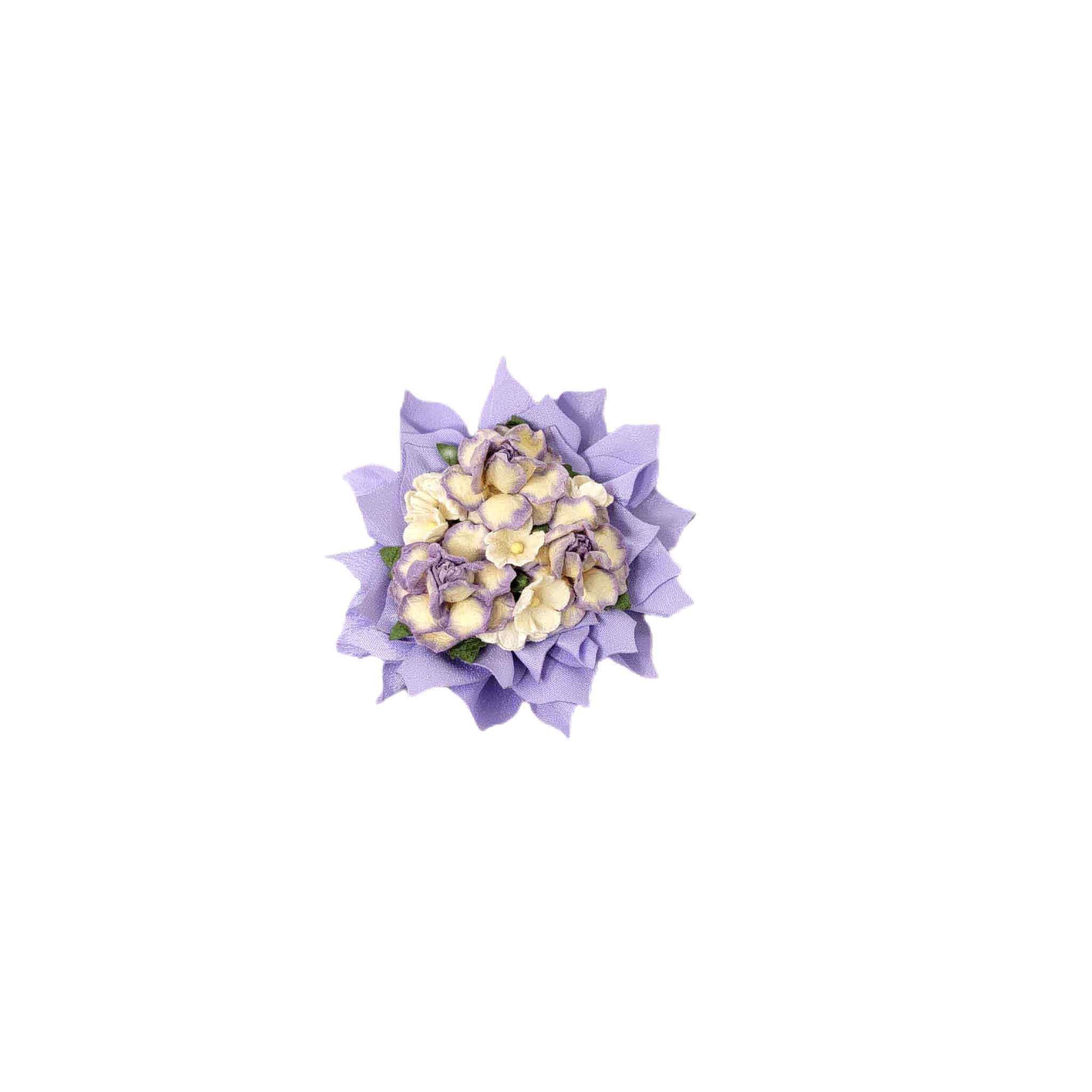 Purple & Ivory Floral Clip