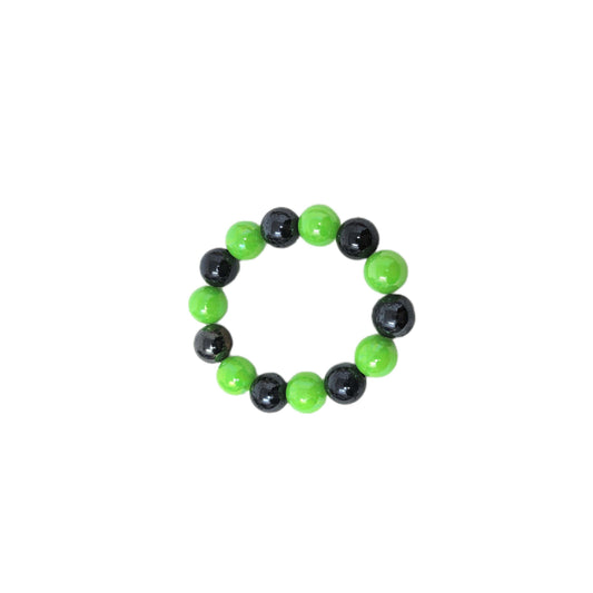 Slime Time Black & Green Chunky Beaded Bracelet
