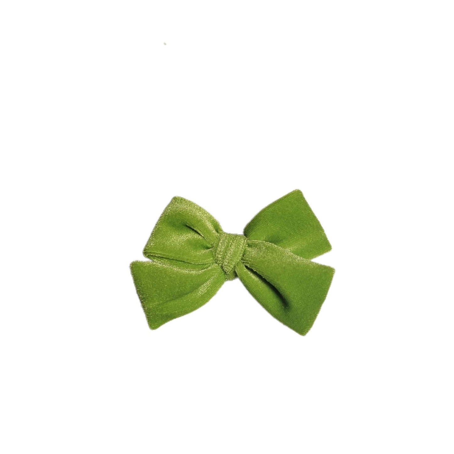 Green Dainty Velvet Fabric Bow 3"