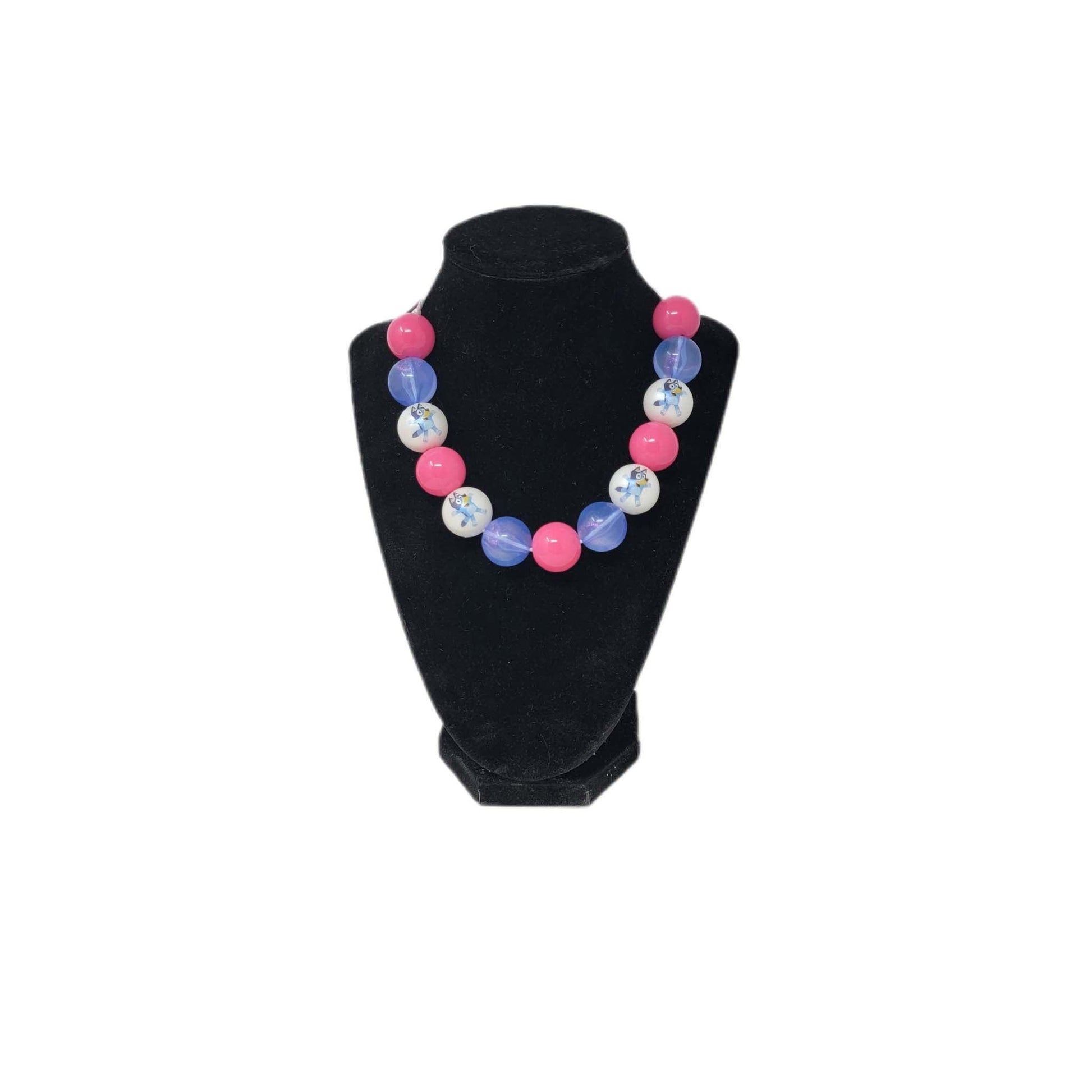 Blue Dog Hot Pink Bubblegum Necklace