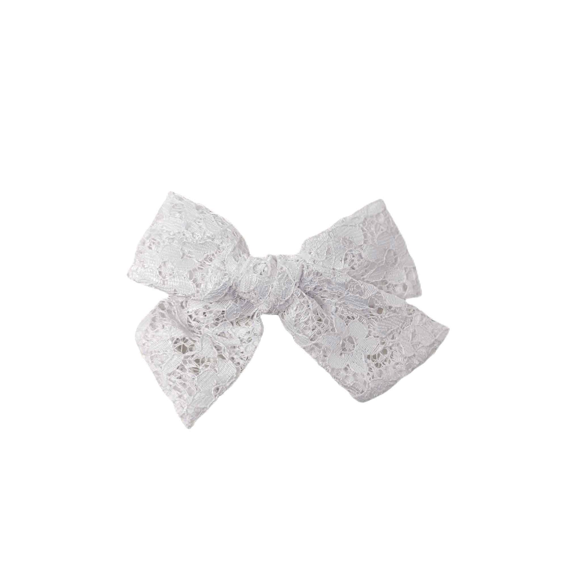 Dainty Lace Fabric Bow 4"