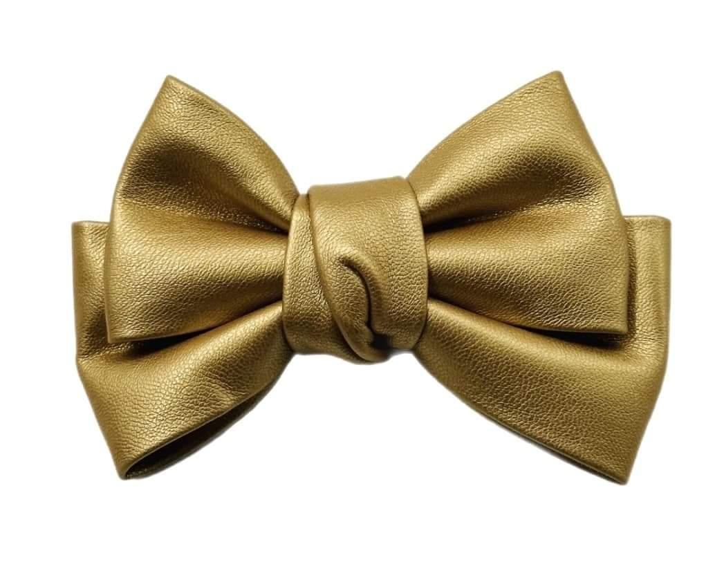 Leather Tied Bow 4.5" - Waterfall Wishes