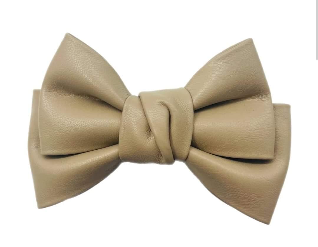 Leather Tied Bow 4.5" - Waterfall Wishes